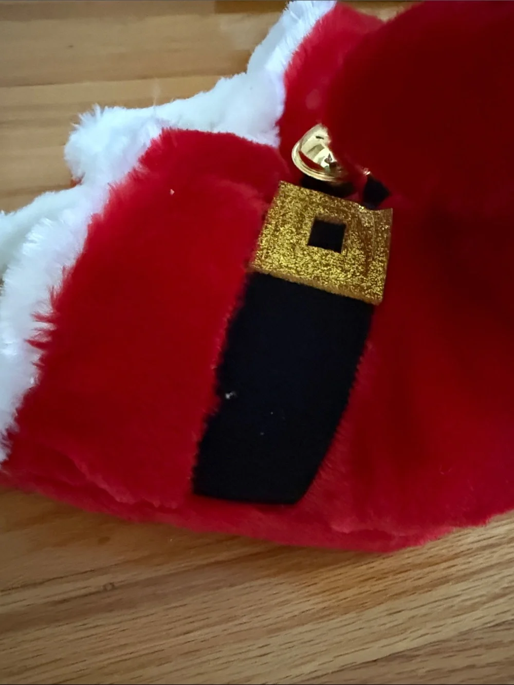 Holiday Plush Santa Slippers - Red